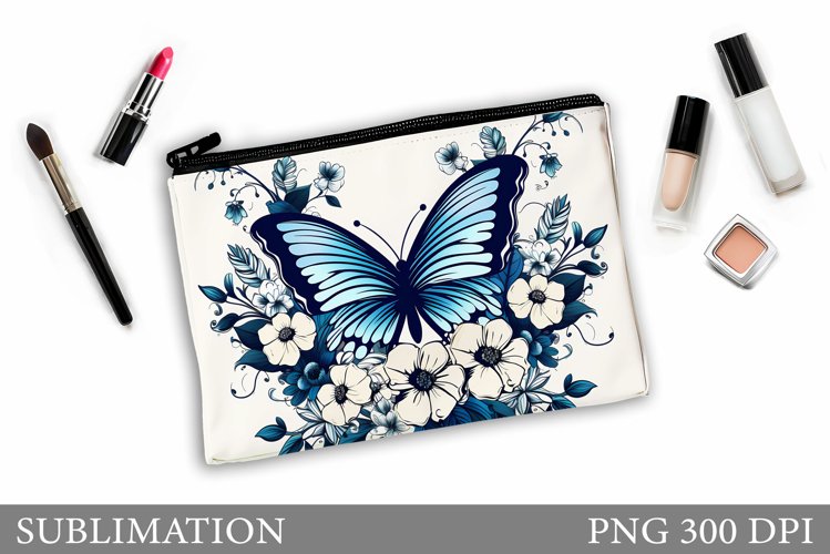 Butterfly Makeup Bag. Butterflly Sublimation example image 1