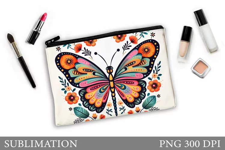 Butterflly Sublimation. Butterfly Makeup Bag Design