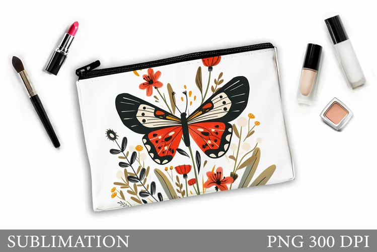 Butterfly Makeup Bag. Butterflly Makeup Pouch Sublimation