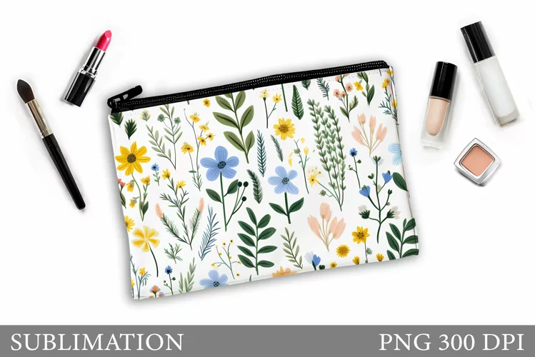 Flowers Makeup Bag Design. Wildflowers Makeup Bag