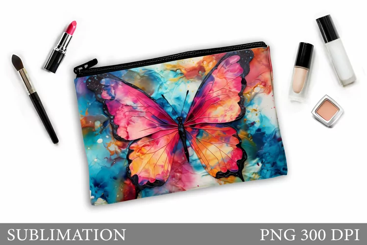 Butterfly Makeup Bag Design. Butterflly Sublimation