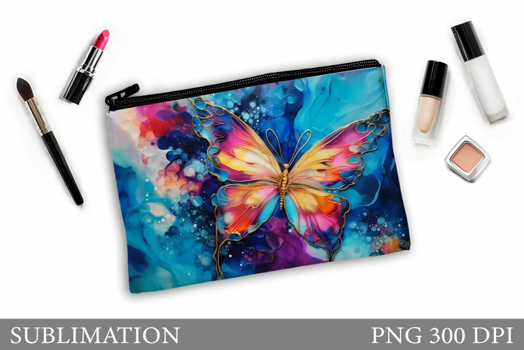 Butterfly Makeup Bag Design. Butterflly Sublimation