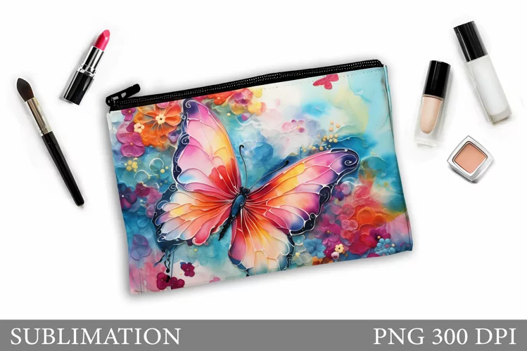 Butterfly Makeup Bag. Butterflly Sublimation