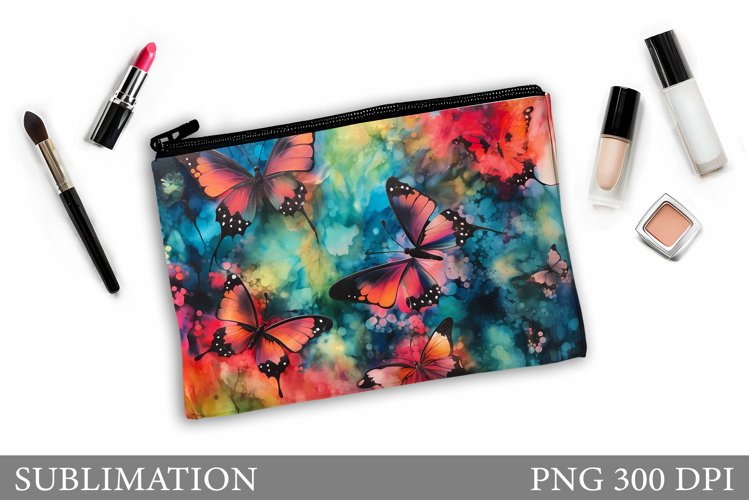Butterflies Makeup Bag. Butterflies Sublimation