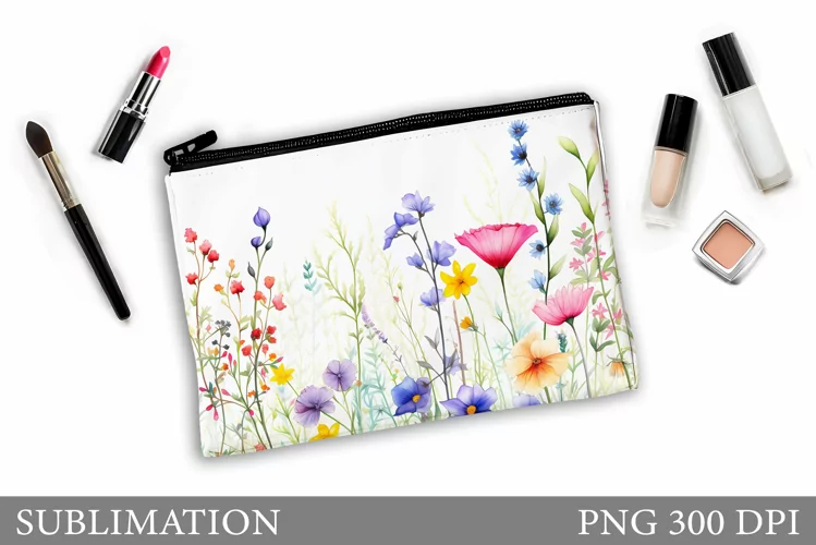 Flowers Makeup Bag Design. Flowers Makeup Pouch Sublimation