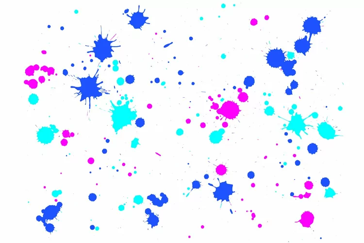 Color paint splatter background. Paint bright splashes