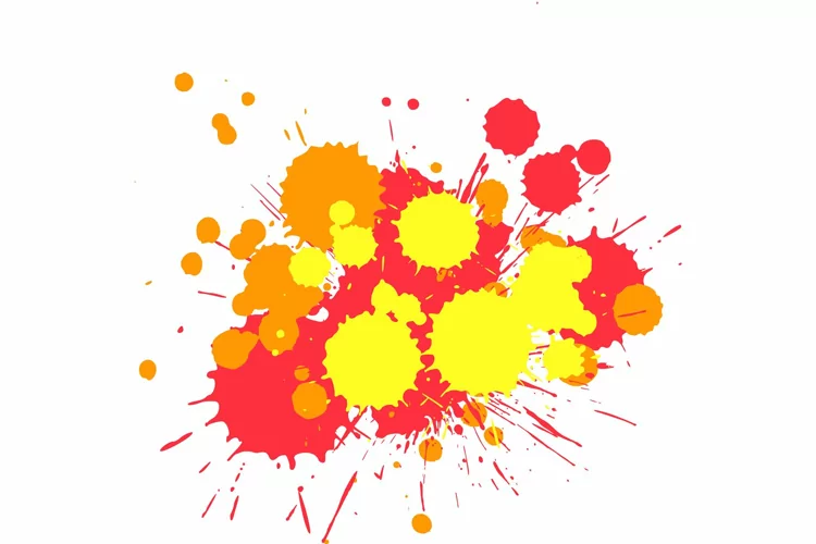 Color paint splatter. Spray paint blot element