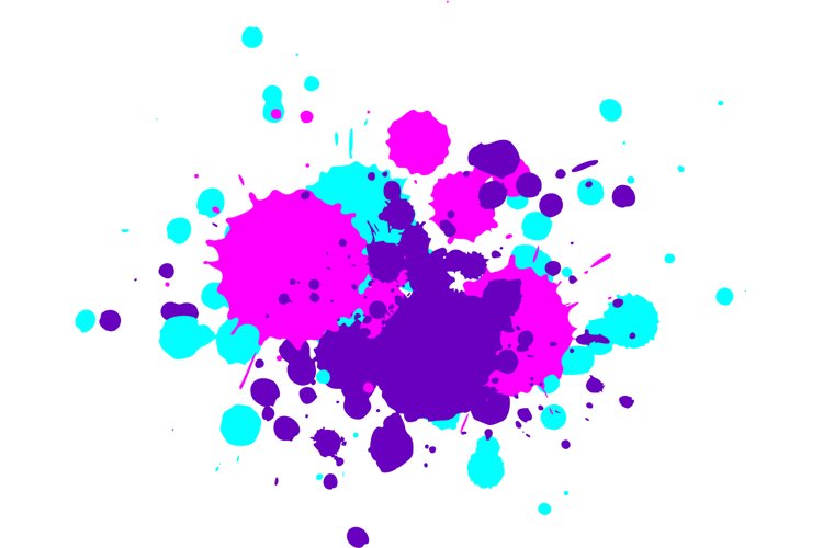 Color paint splatter. Spray paint blot element