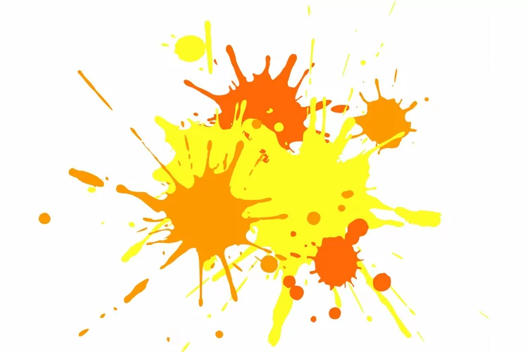 Color paint splatter. Spray paint blot element