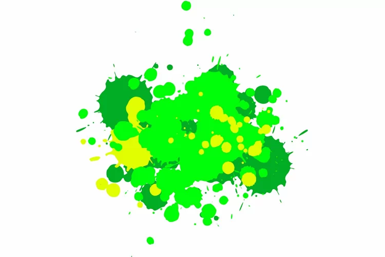 Color paint splatter. Spray paint blot element