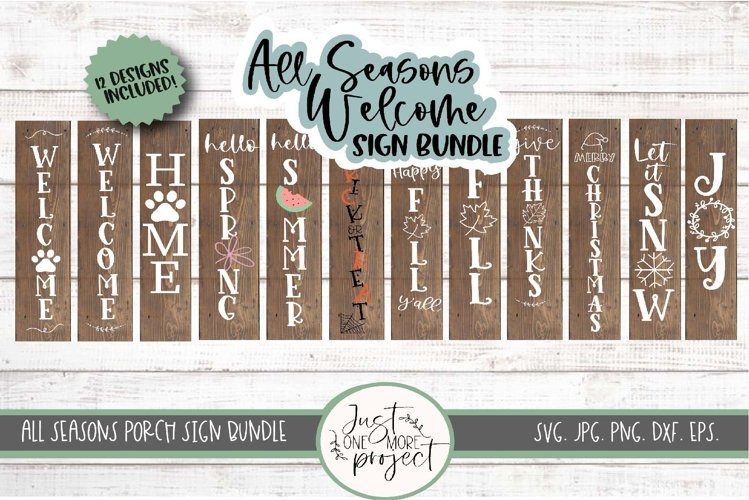 All Seasons Welcome Sign Bundle SVG, Bundle Welcome Signs, example image 1