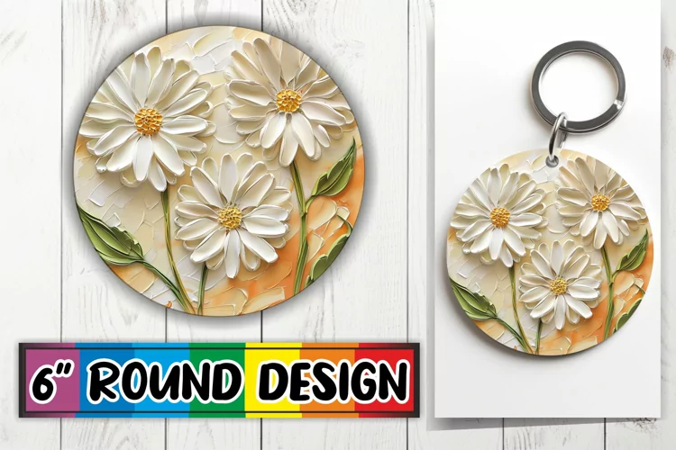 Elegant Bloom Beauty: 3D Circle Design Sublimation