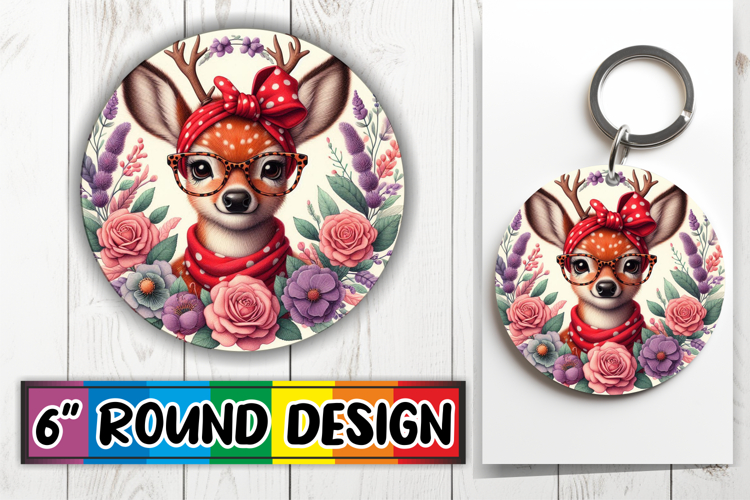 Enchanted Circle Keychain, Cute Animals