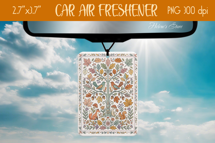 Fall Forest Animals Air Freshener Car sublimating design png