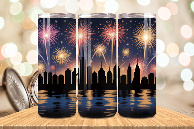 Festive Happy New Year Tumbler Wrap 2026: 20oz Skinny Tumble