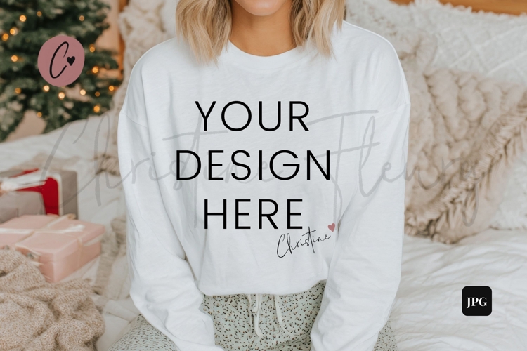 White Christmas Sweatshirt Mockup