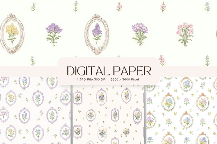 Cottagecore Background Vintage Flower Valentines Wallpaper