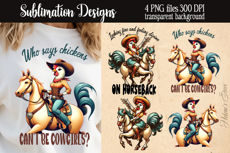 Funny quotes retro chicken on horse t shirt saying designs