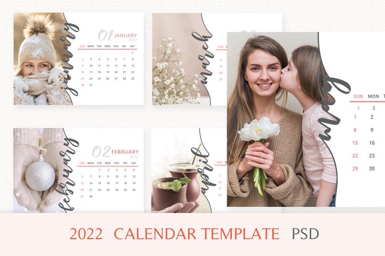 Psd Calendar Template 2022 2022 Calendar Template, Desk Calendar (948455) | Customizable Templates |  Design Bundles