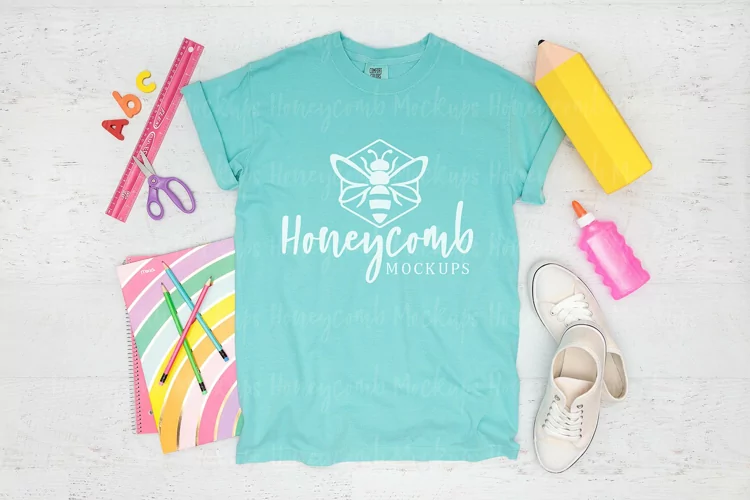 Comfort Colors 1717 Chalky Mint Mockup, Teacher Shirt Mockup