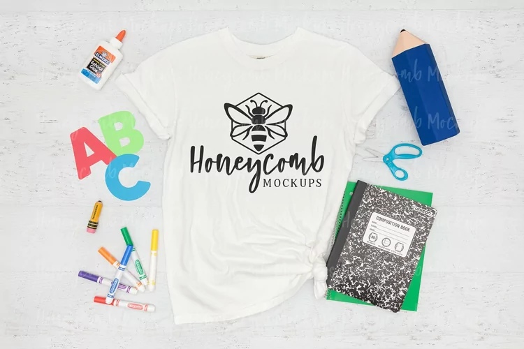 Comfort Colors 1717 White Teacher Mockup, School Mockup