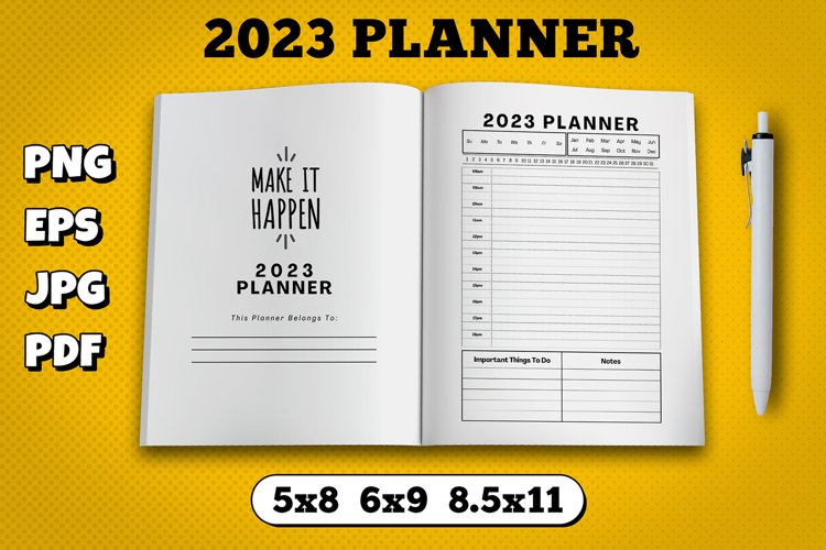 Amazon kdp 2023 planner interior for kindle publisher example image 1