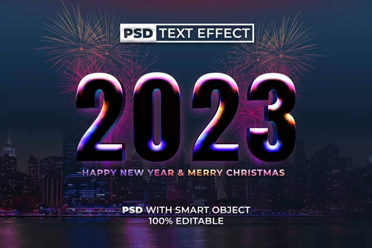Colorful text effect new year style