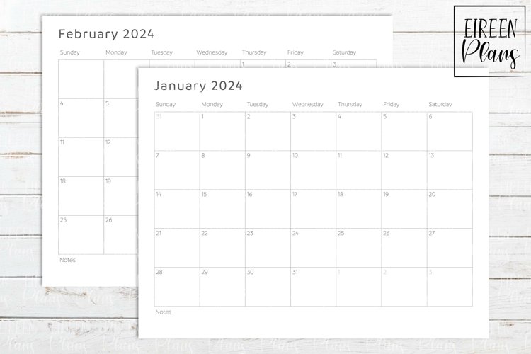 Printable 2024 write-on minimalist calendar