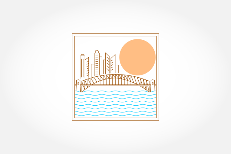 mono line building logo vector illustration design.