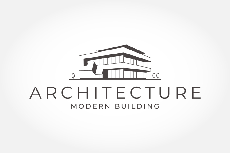 Minimalist Modern Building Line Art Illustration