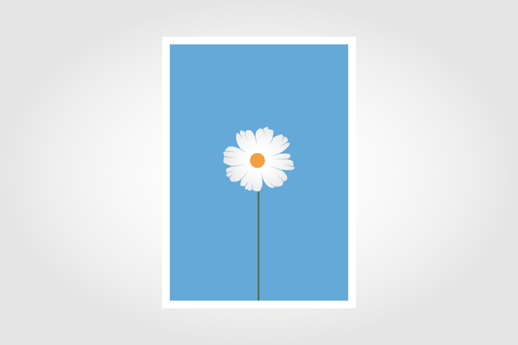 Daisy flower icon isolated on blue background vector