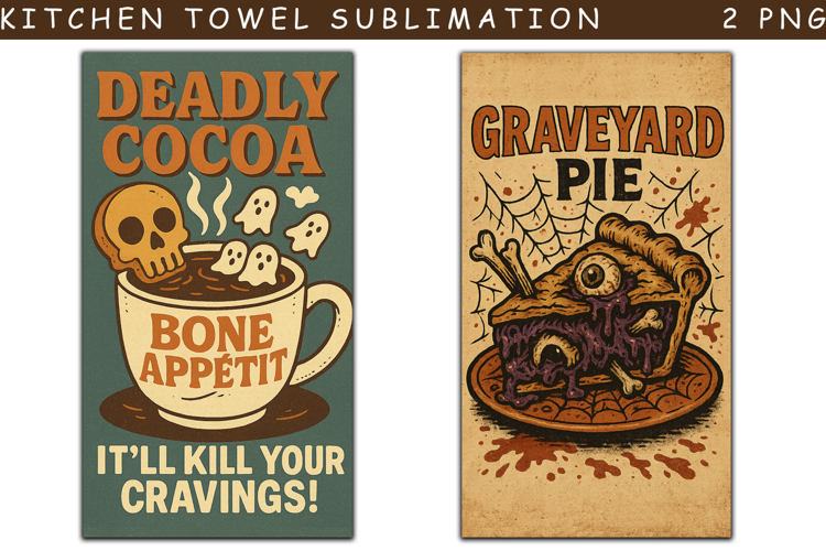 Halloween Kitchen Towel | Creepy Towel Sublimation