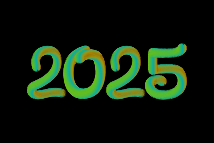 2025 number typography creative art design