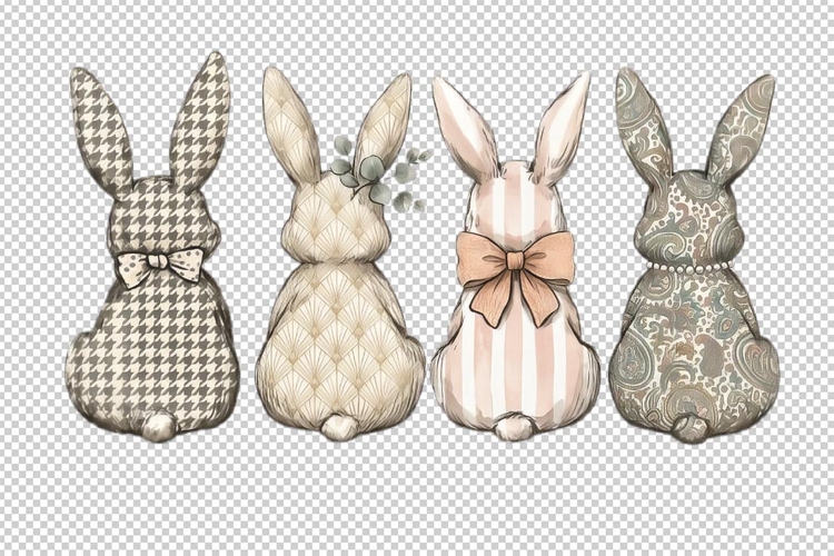 Easter Bunnies Clipart PNG