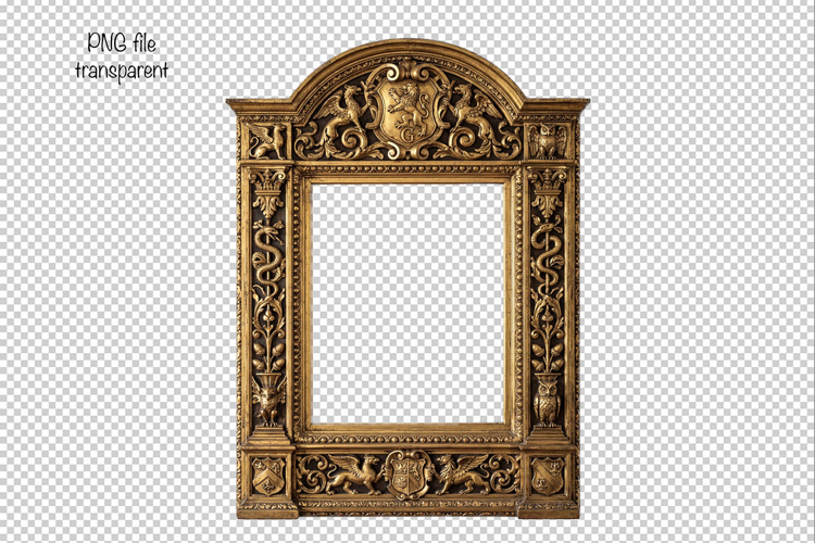 Frame in Vintage Border style PNG file transparent