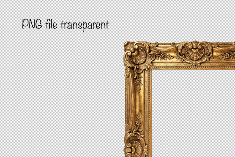 Golden Picture Frame PNG