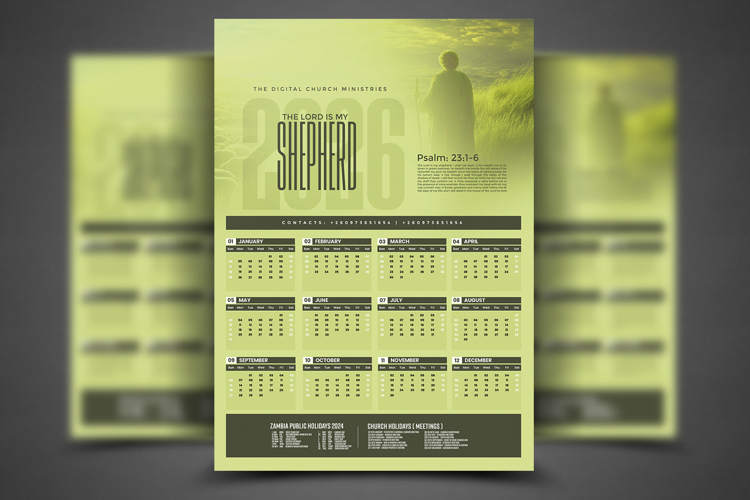 2026 Church Calendar Template