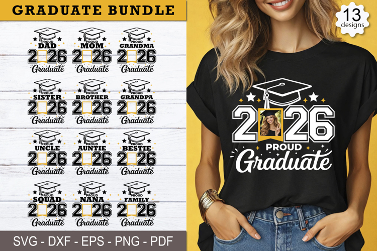 2026 Graduation Family Photo Bundle SVG PNG Custom shirt
