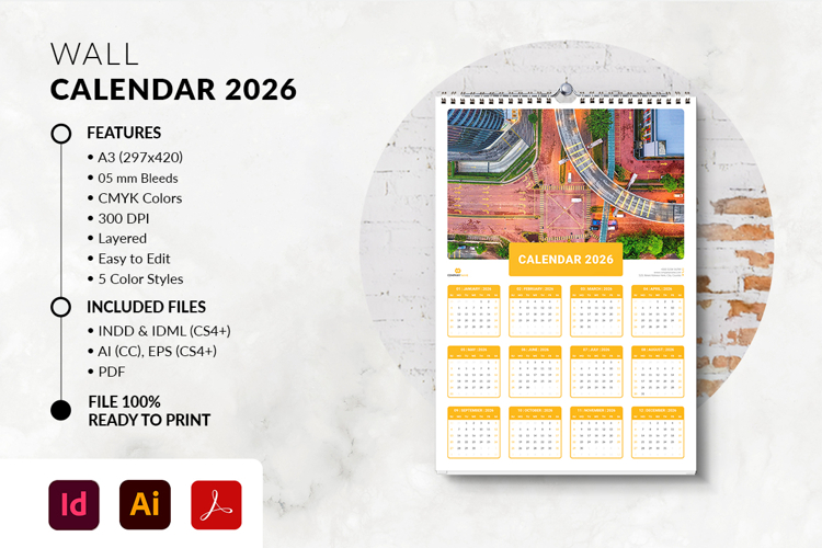 2026 Printable Wall Calendar