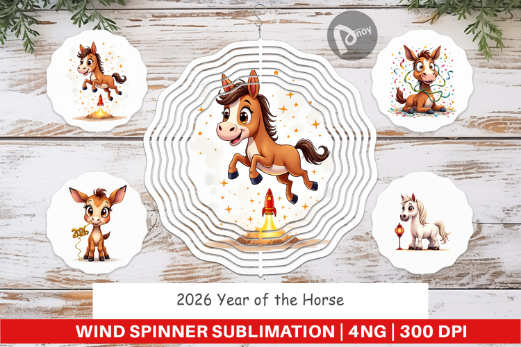 2026 Year of the Horse Wind Spinner