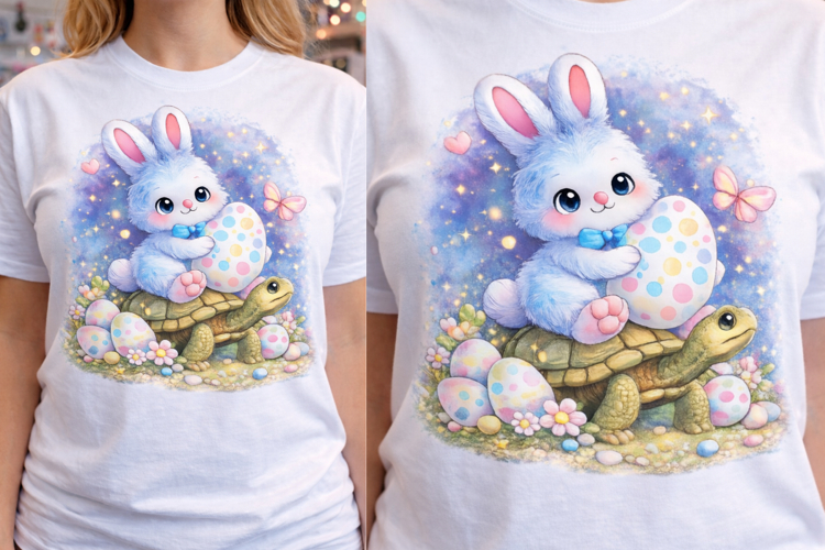 Easter bunny with turtle