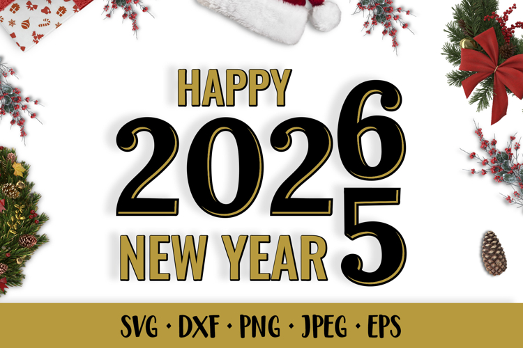 Happy New Year 2026 SVG. Christmas shirt design