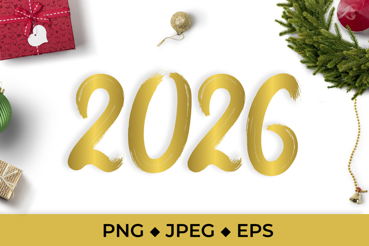 2026 hand lettered numbers sublimation New Year shirt design