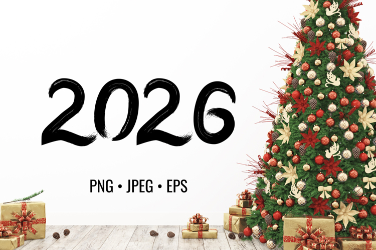 2026 hand lettered numbers sublimation New Year sign