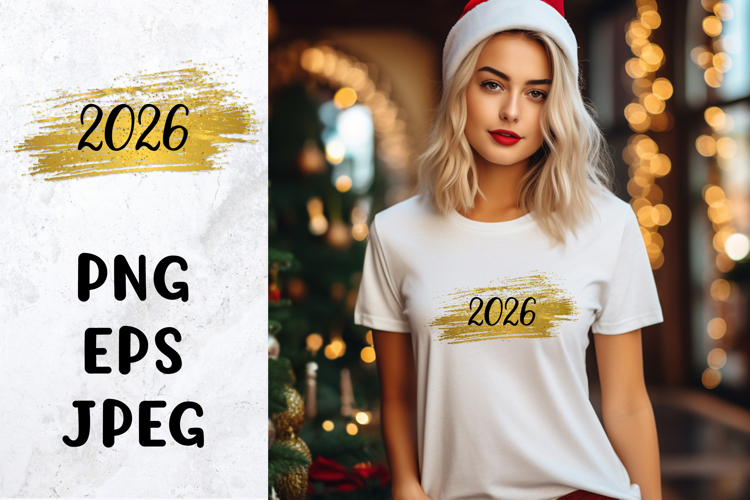 2026 golden sublimation. New Year shirt design