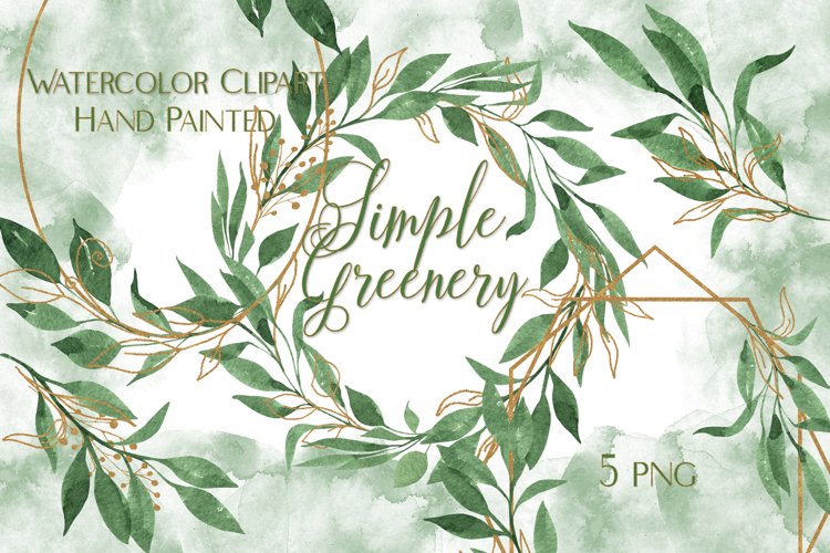 Watercolor Foliage Frames Clipart