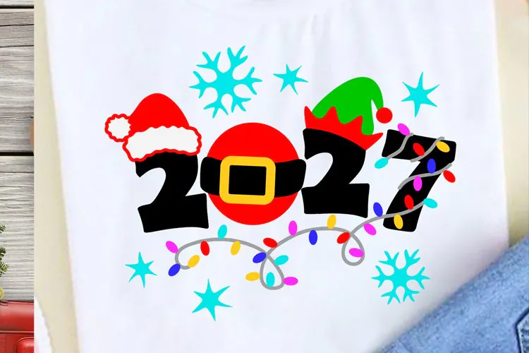 2027 sign Holidays sign Merry Christmas svg Happy New Year