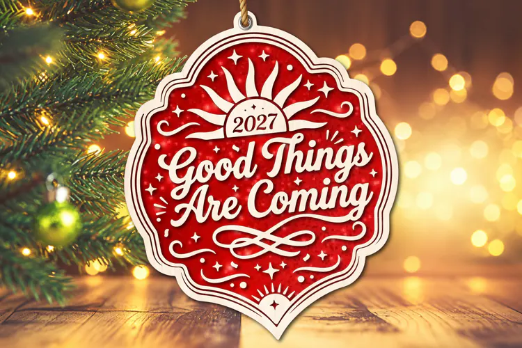 2027 Good Things Are Coming Ornament SVG