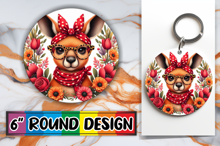 Timeless Circle Car Coasters, Cute Animals