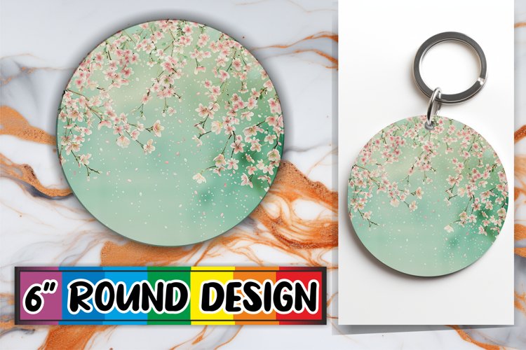 Blossoming Petal Sparkle Sublimation : Keychain, Coaster